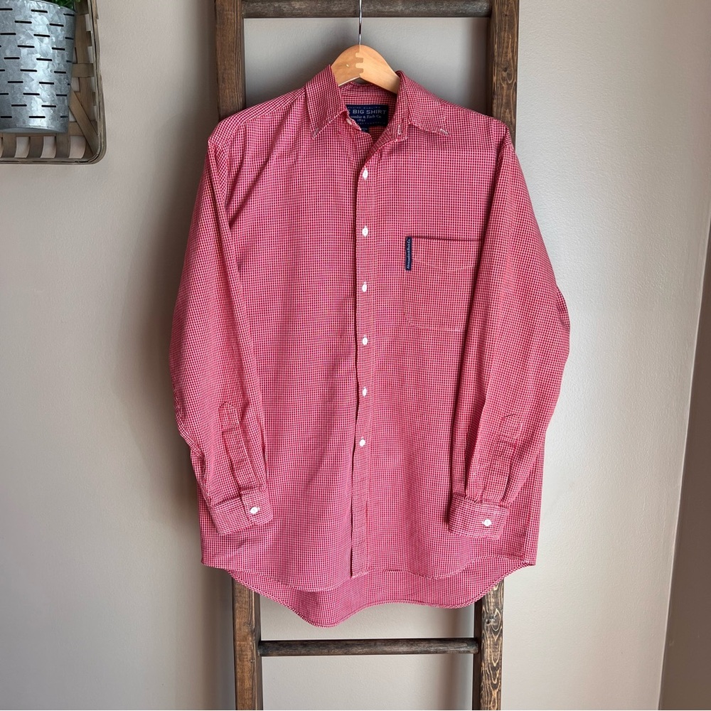 Abercrombie The Big Shirt Red Gingham Long-Sleeve Button-Down Shirt